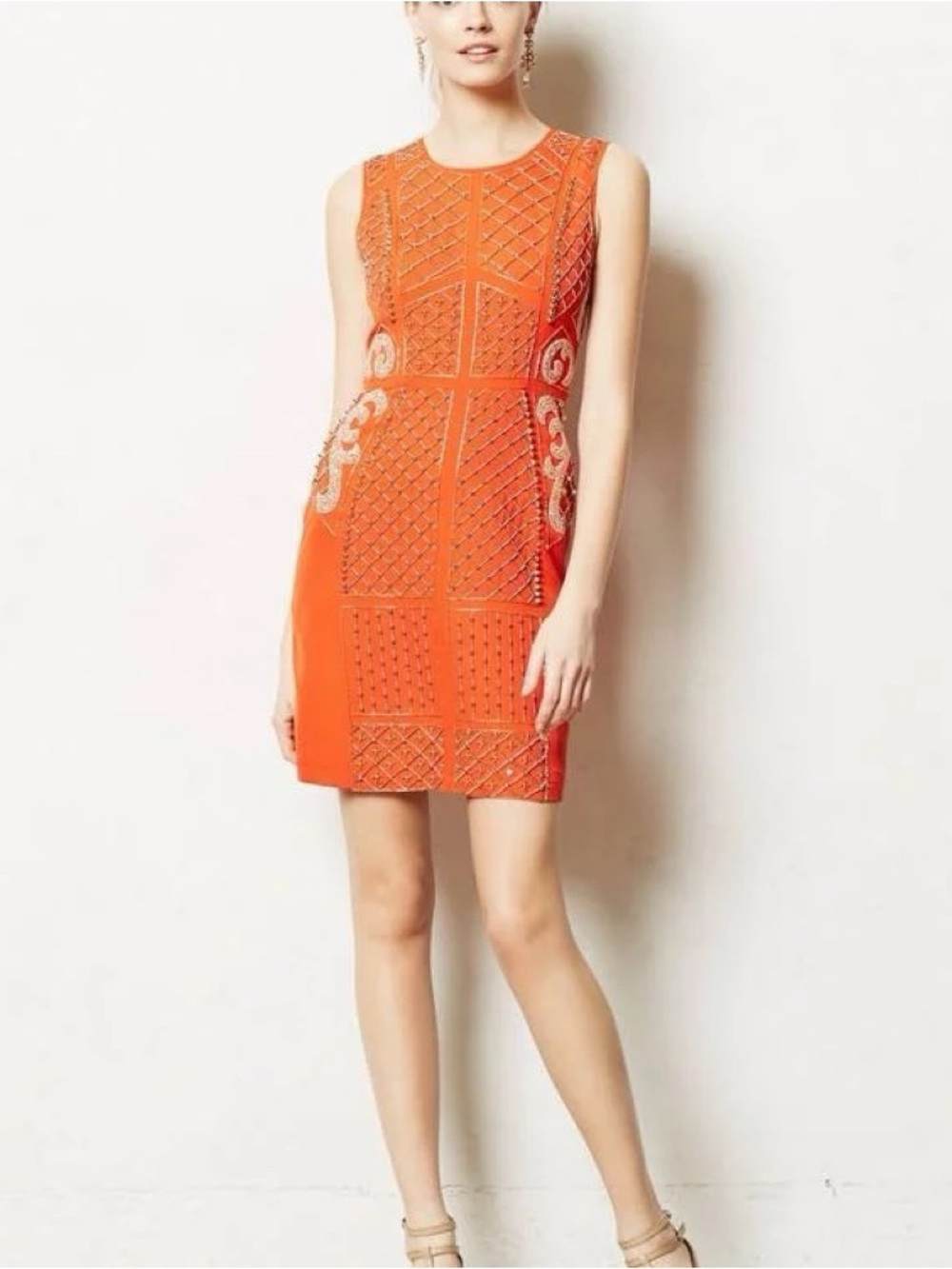 Ranna Gill embellished orange mini dress